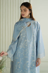 CROSS STITCH - 3PC LAWN EMBROIDERED SHIRT WITH CHIFFON PRINTED DUPATTA AND TROUSER - HZG2096